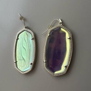 *PRICE DROP* Danielle Gold Statement Earrings in Dichroic Glass